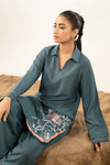 2 Pc Embroidered Silk Karandi Suit