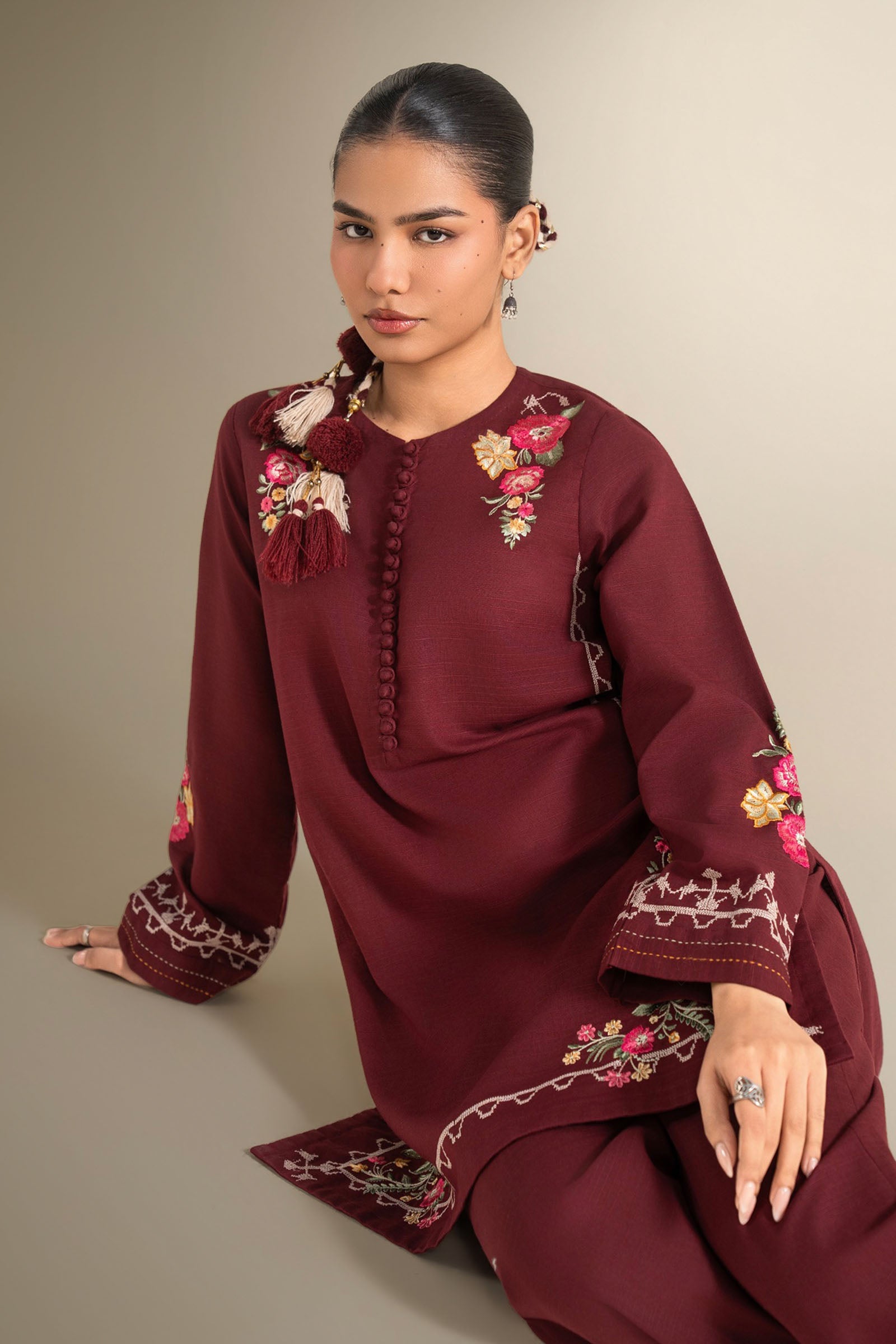 2 Pc Embroidered Khaddar Suit