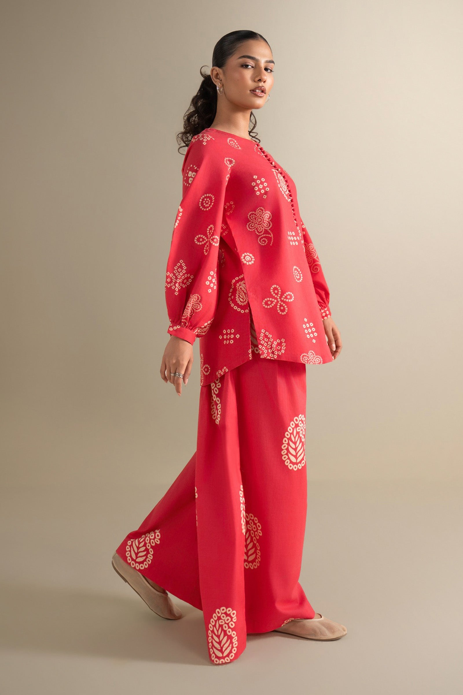 2 Pc Printed Twill Suit