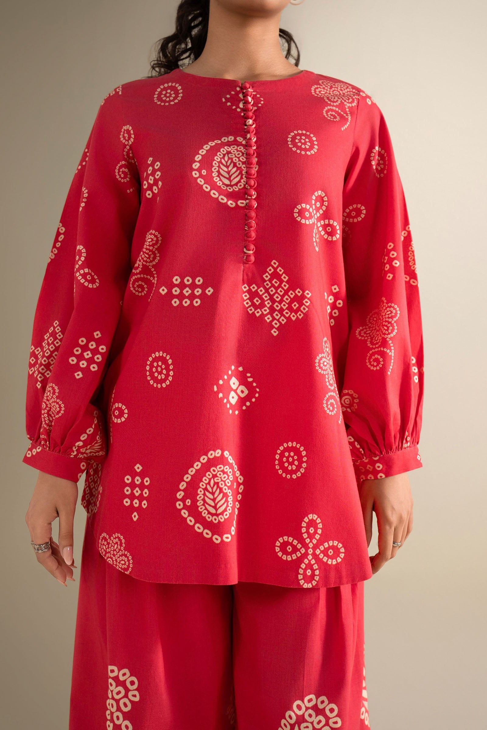 2 Pc Printed Twill Suit