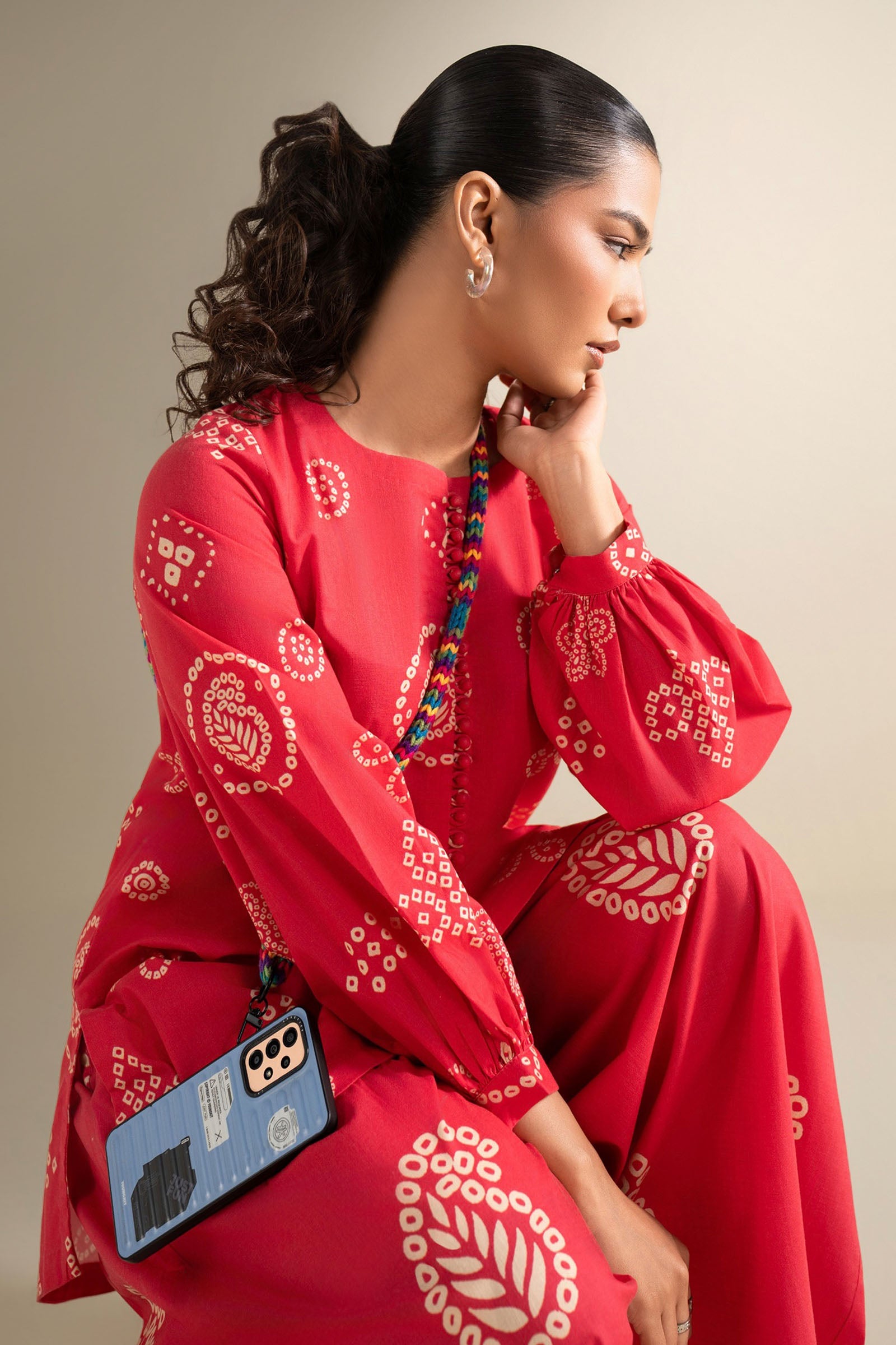 2 Pc Printed Twill Suit