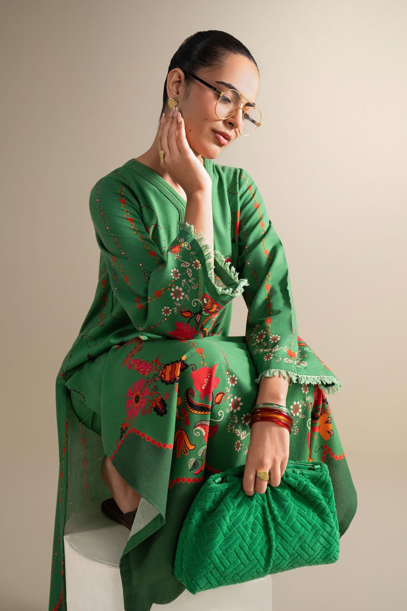 2 Pc Printed Karandi Suit