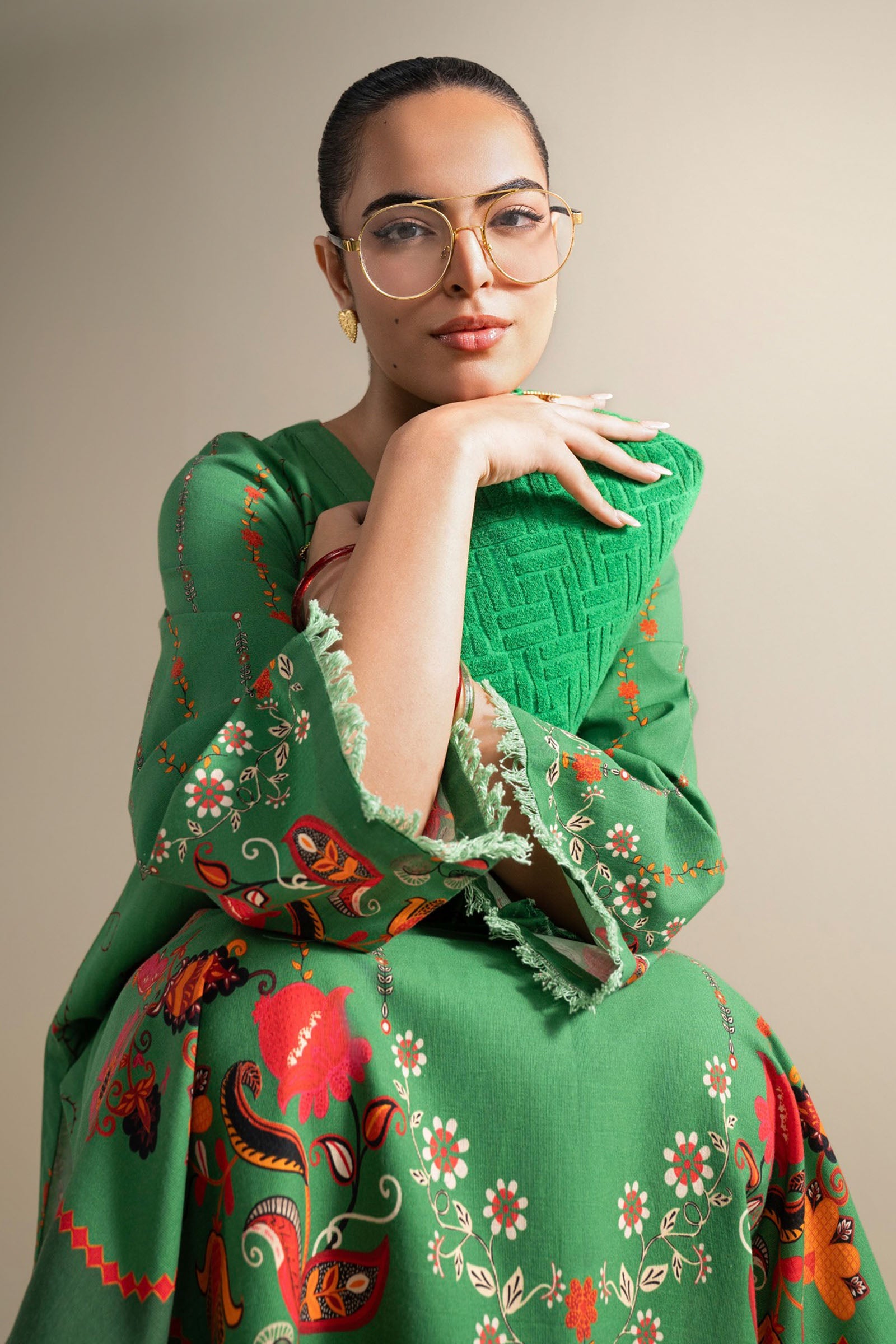 2 Pc Printed Karandi Suit