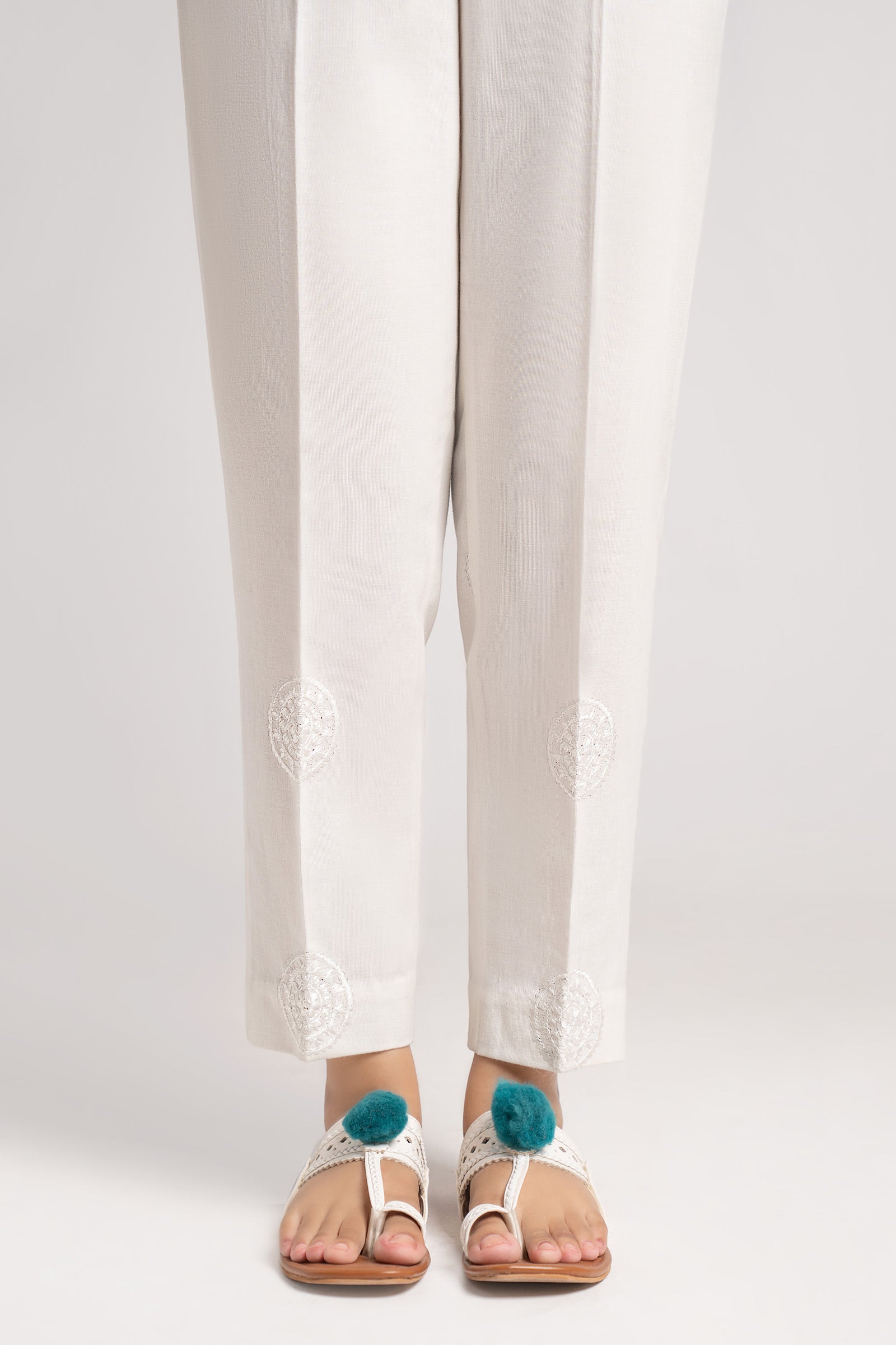 Embroidered Khaddar Trouser