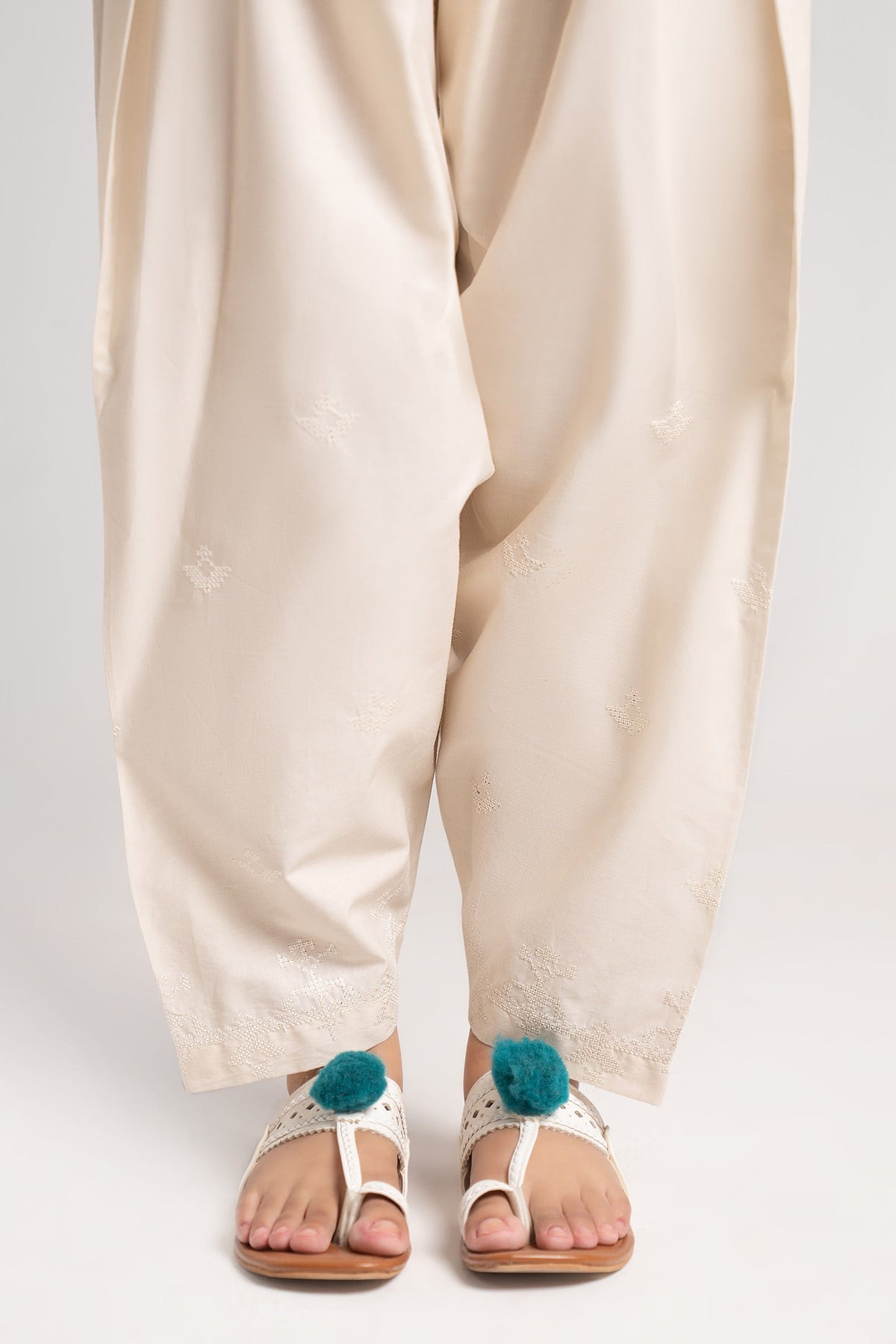 Embroidered Cambric Shalwar