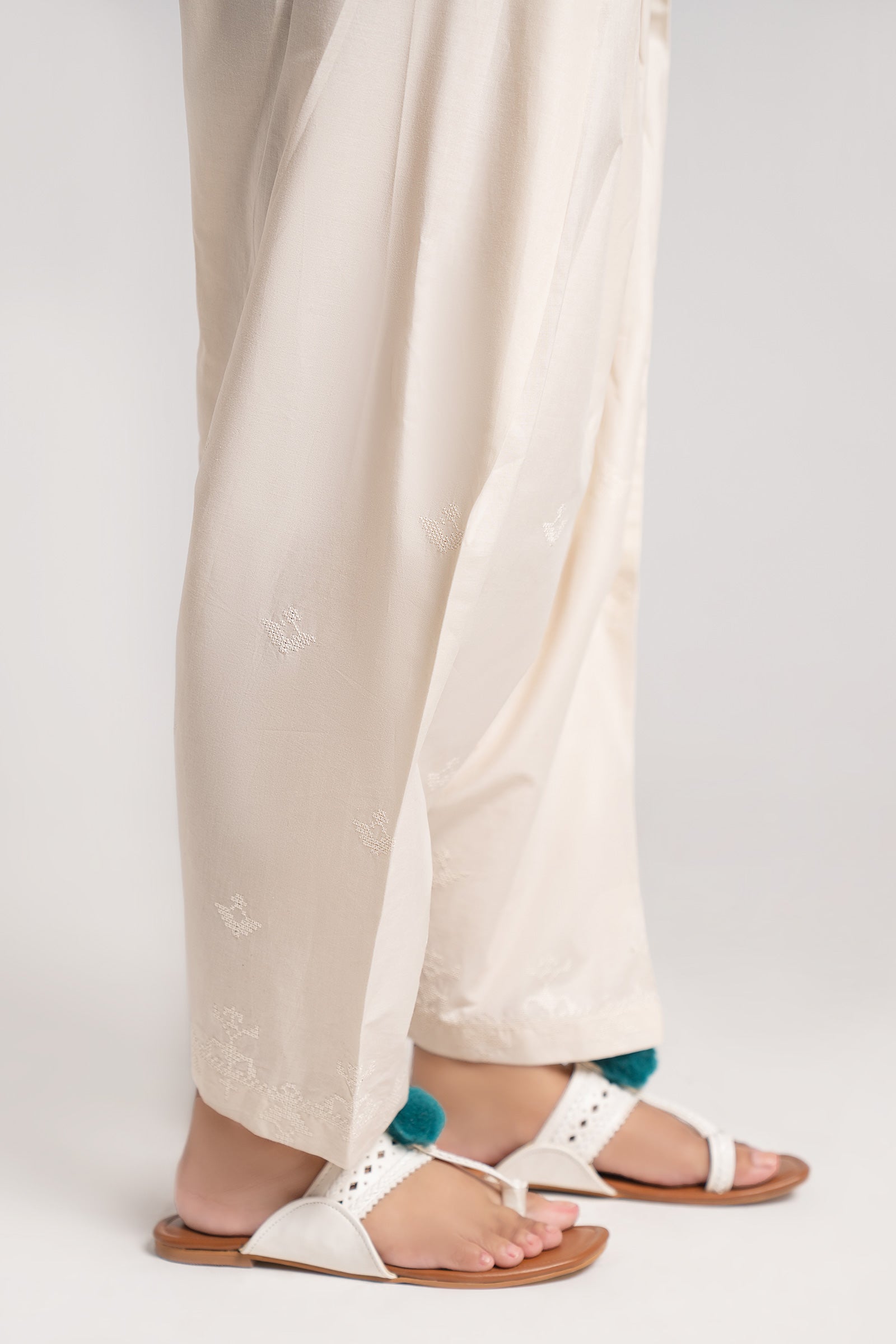 Embroidered Cambric Shalwar
