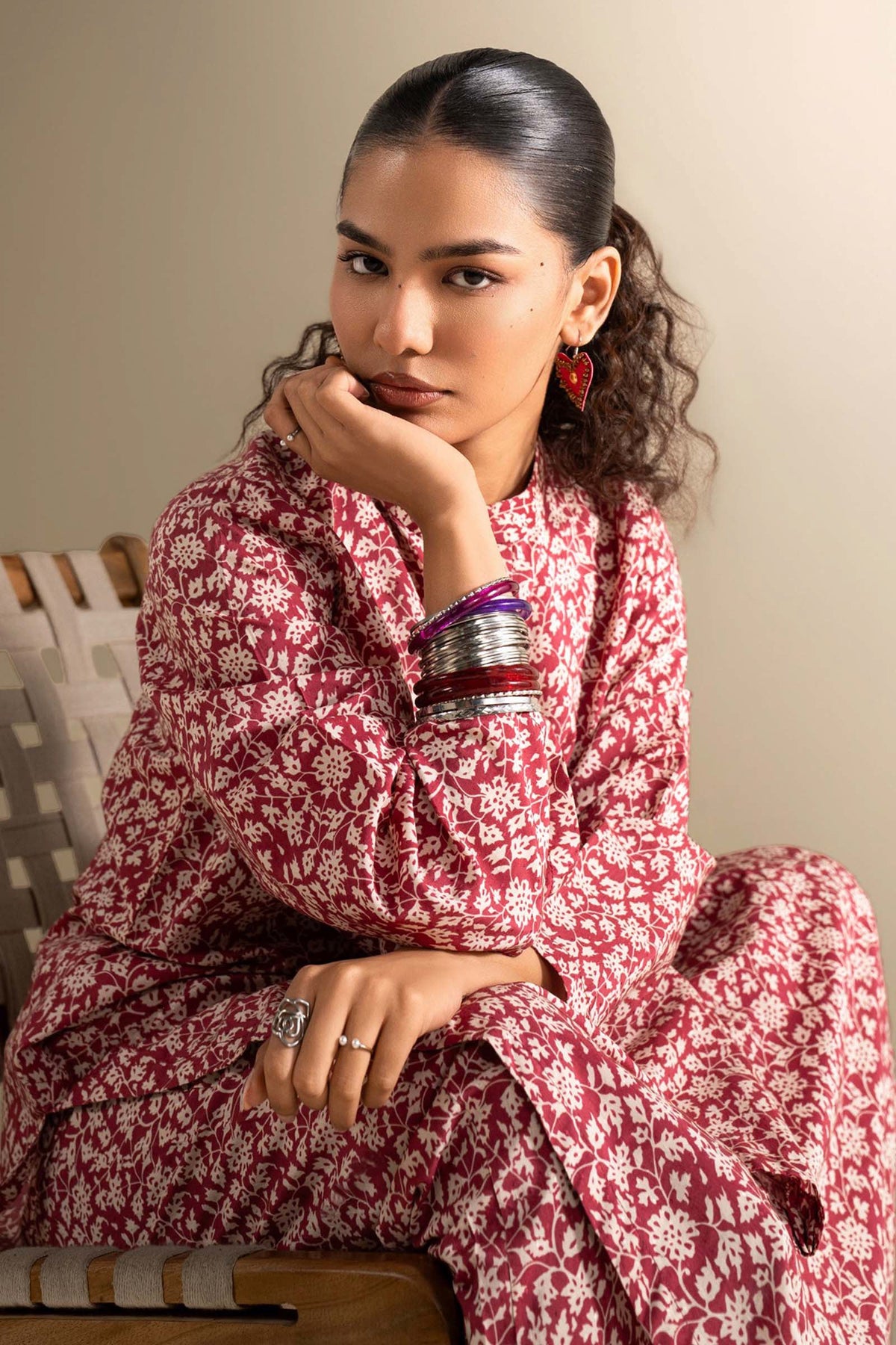2 Pc Embroidered Dobby Viscose Suit