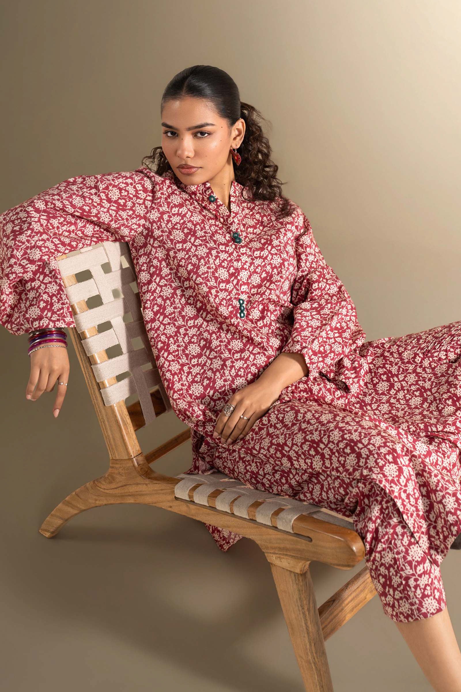 2 Pc Embroidered Dobby Viscose Suit