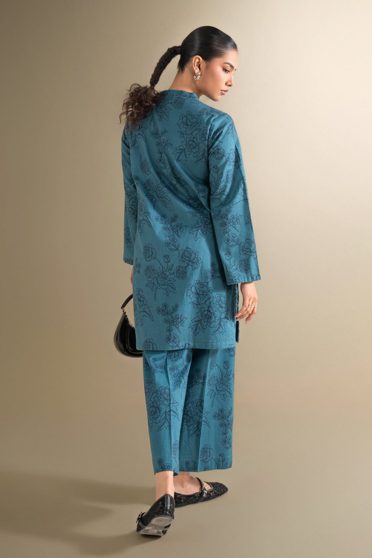 2 Pc Printed Crosshatch Suit