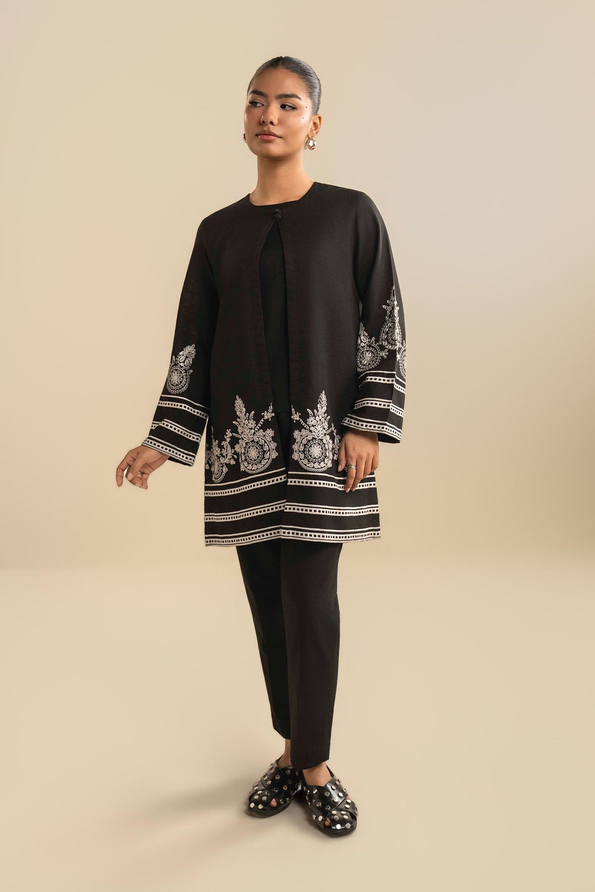 3 Pc Embroidered Khaddar Suit