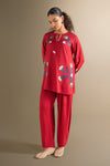 2 Pc Embroidered Twill Suit
