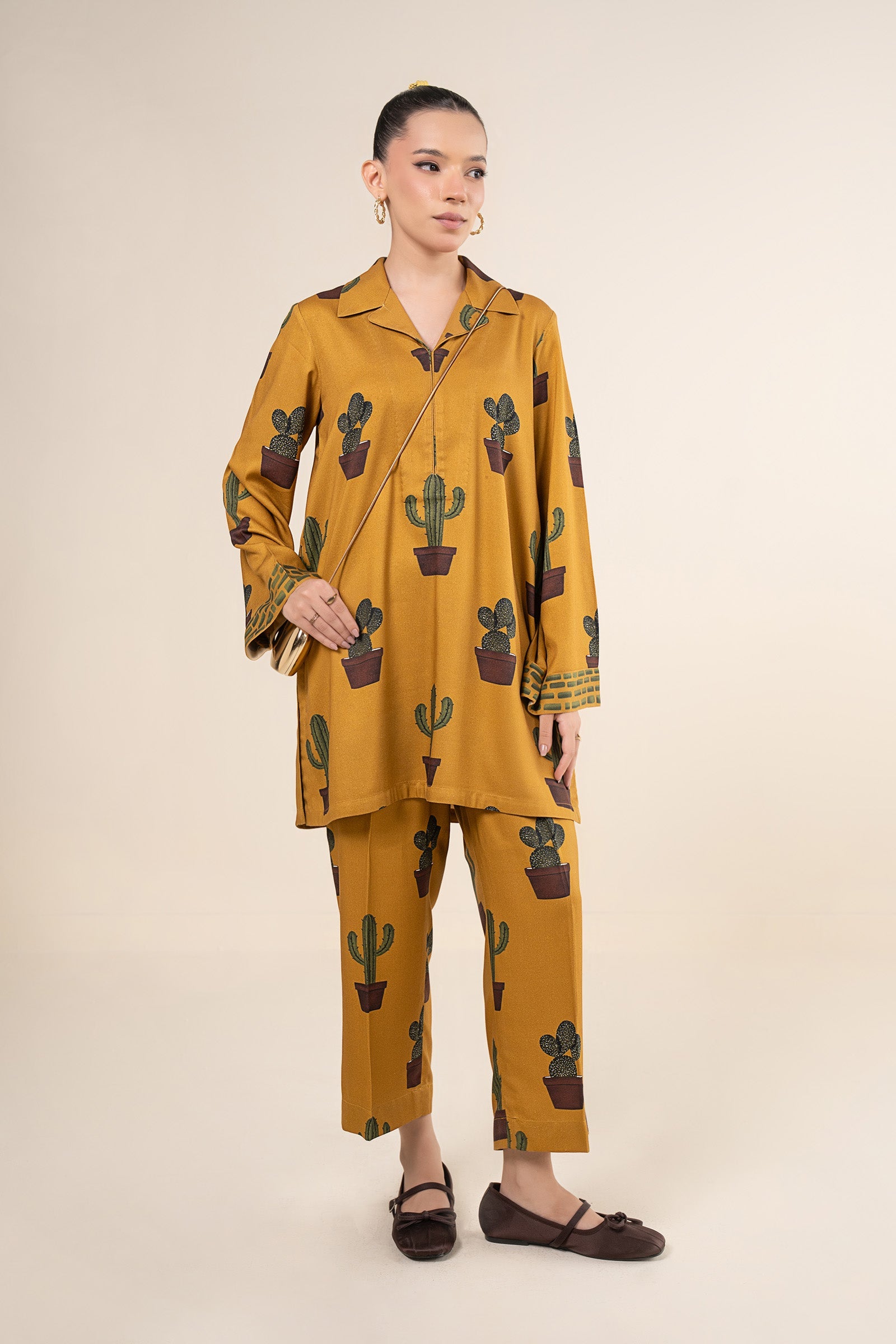 2 Pc Printed Twill Suit