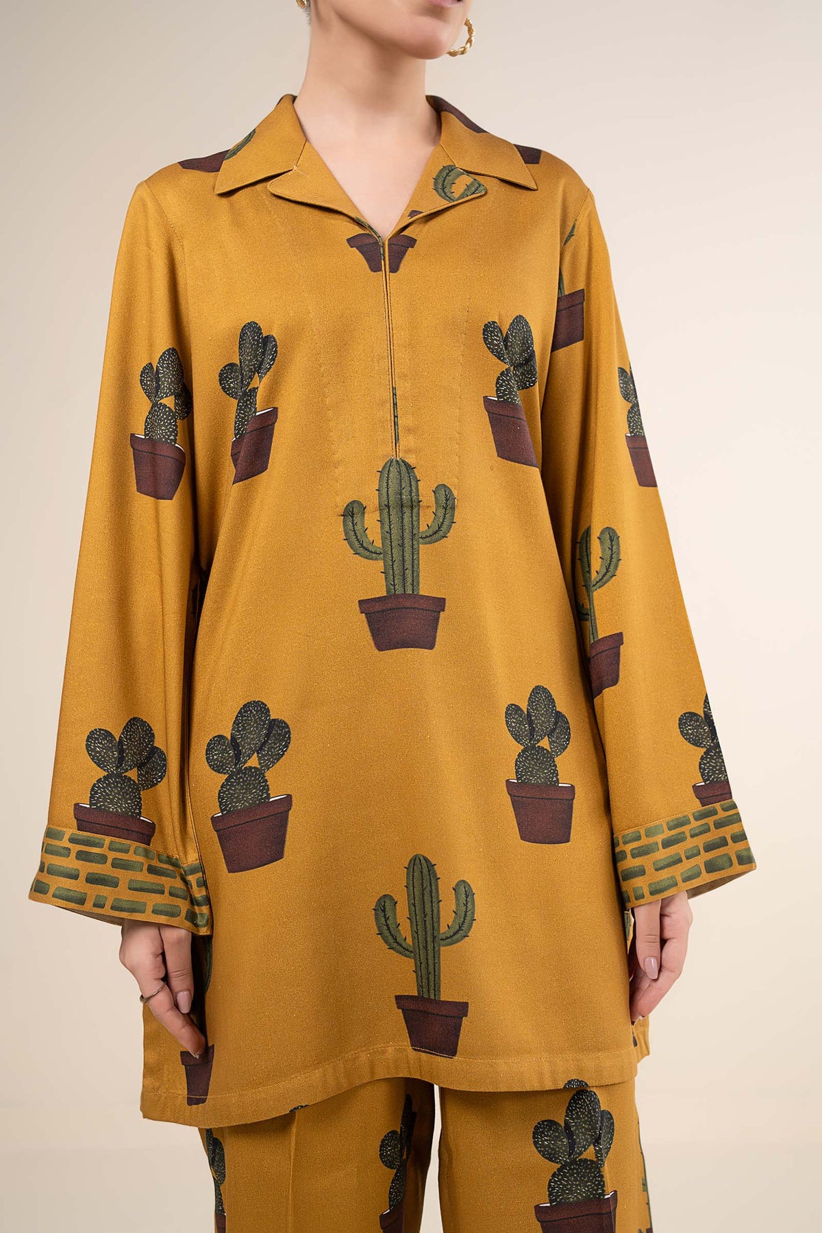 2 Pc Printed Twill Suit