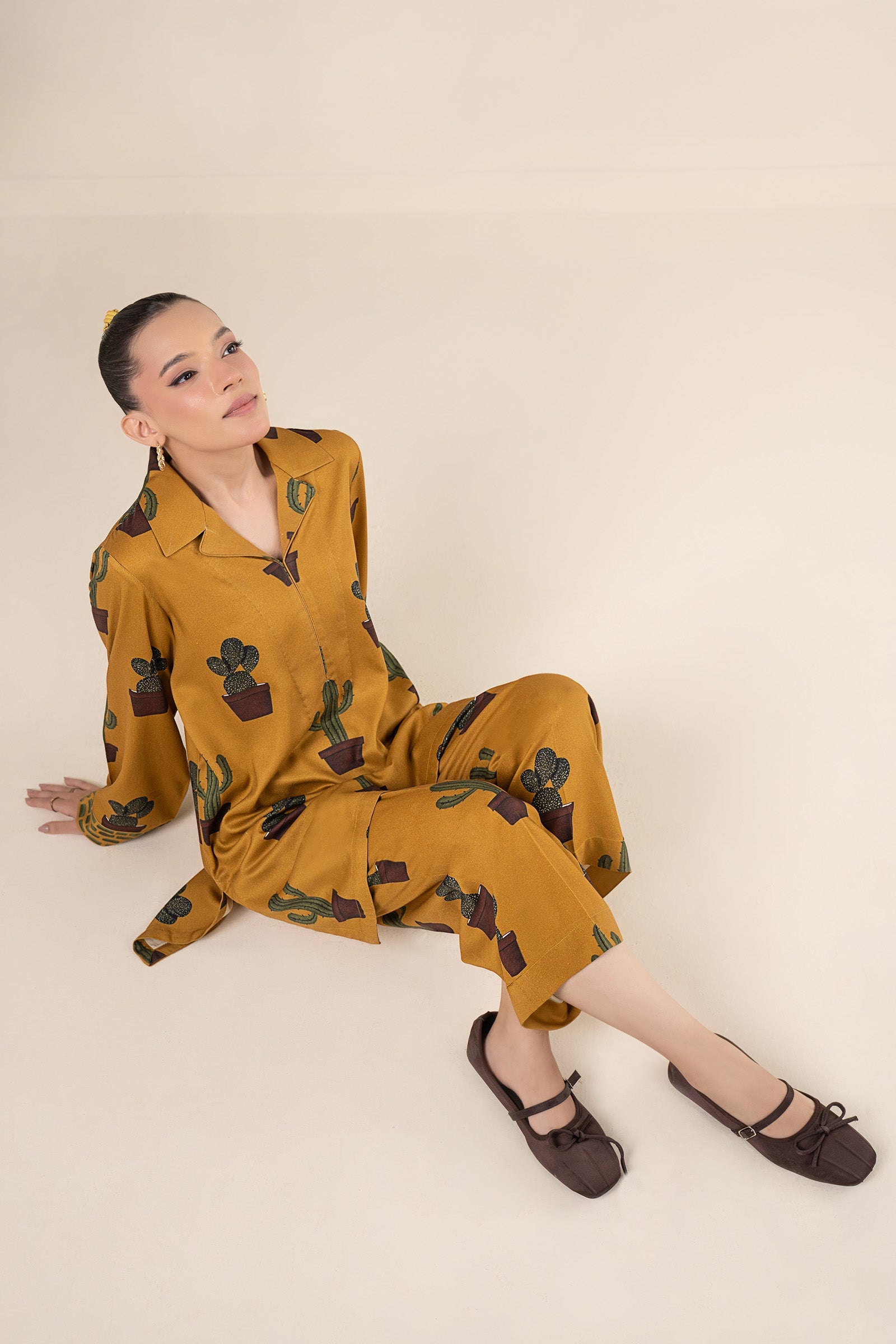2 Pc Printed Twill Suit