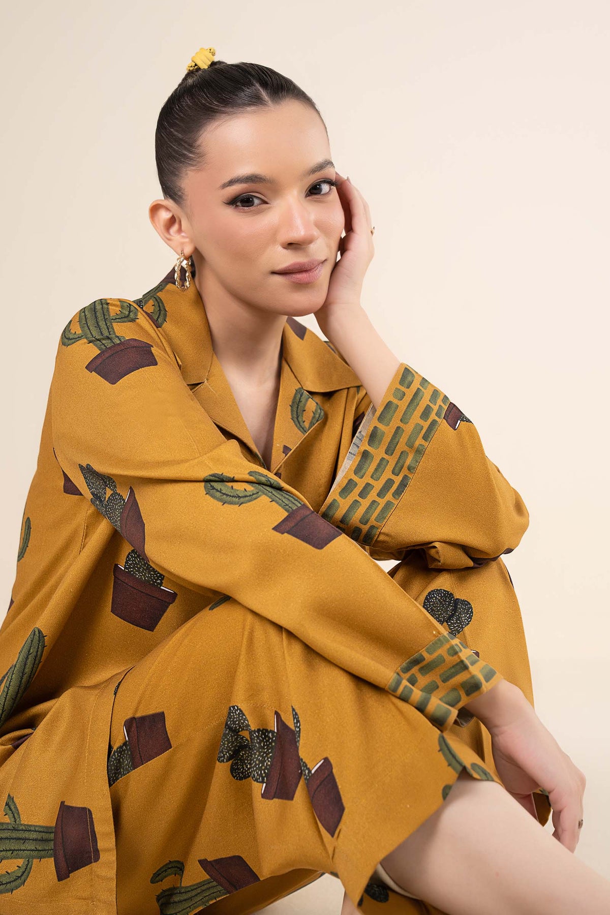 2 Pc Printed Twill Suit