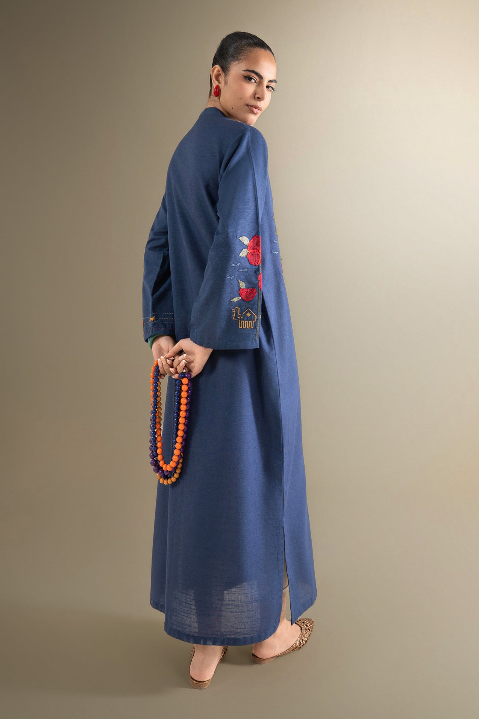 Embroidered Slub Khaddar Shirt