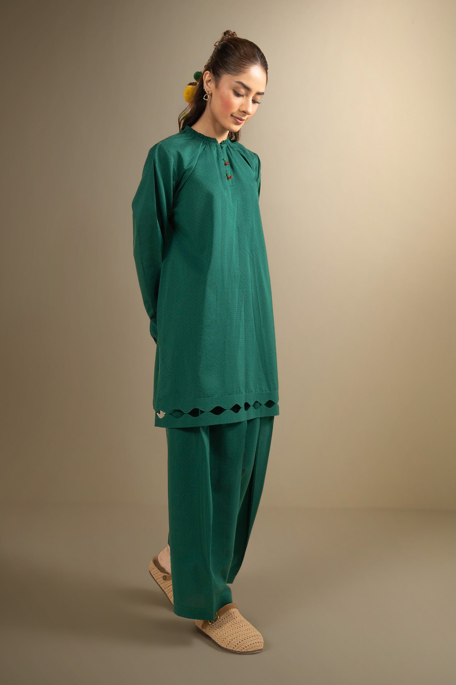 2 Pc Dyed Dobby Viscose Suit