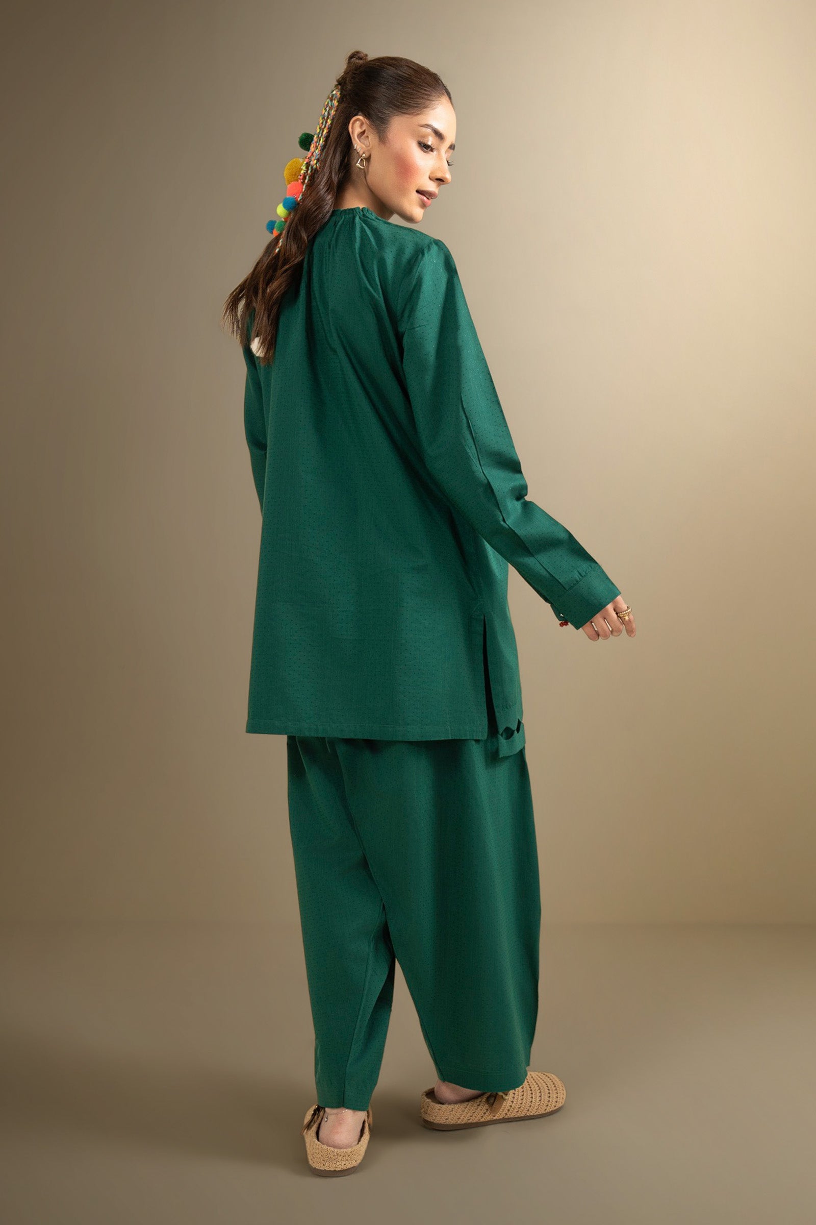 2 Pc Dyed Dobby Viscose Suit
