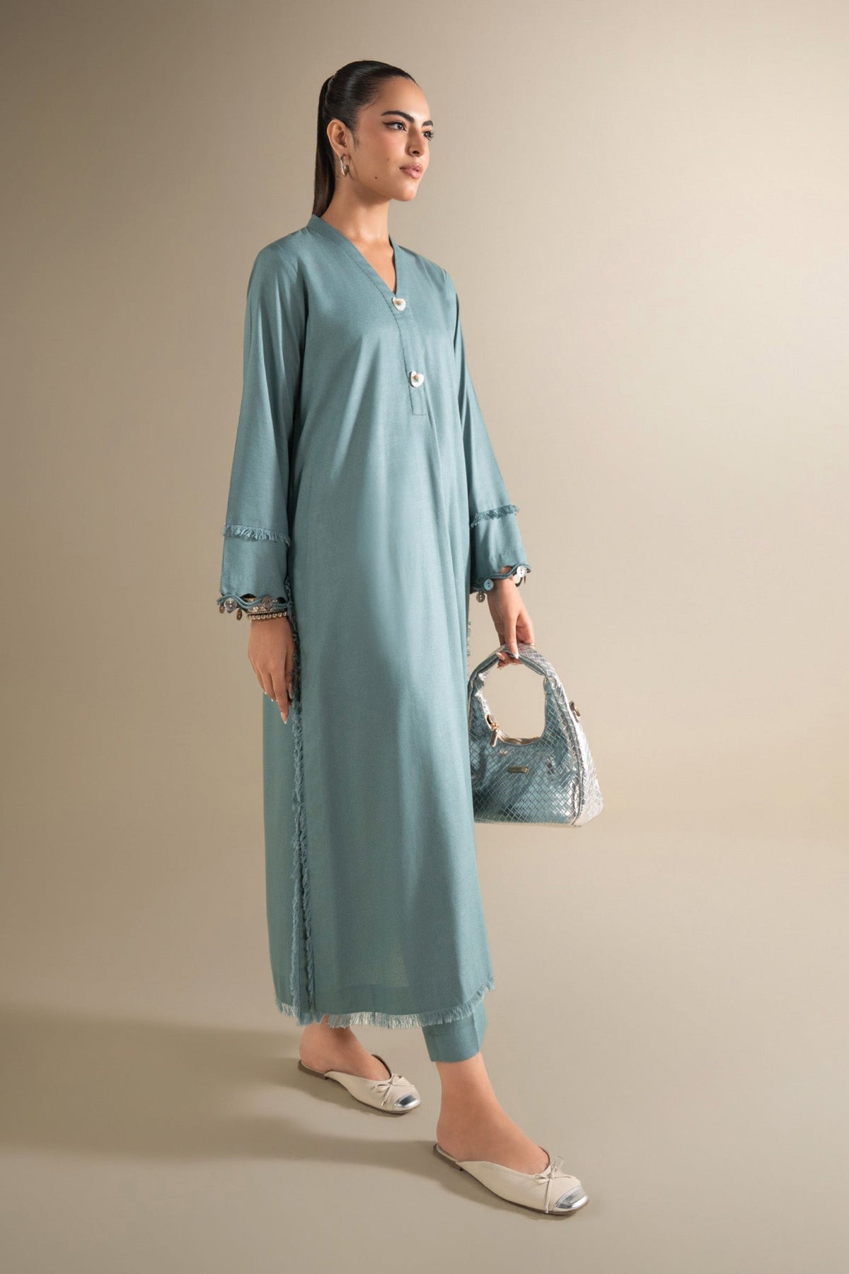 2 Pc Dyed Karandi Suit