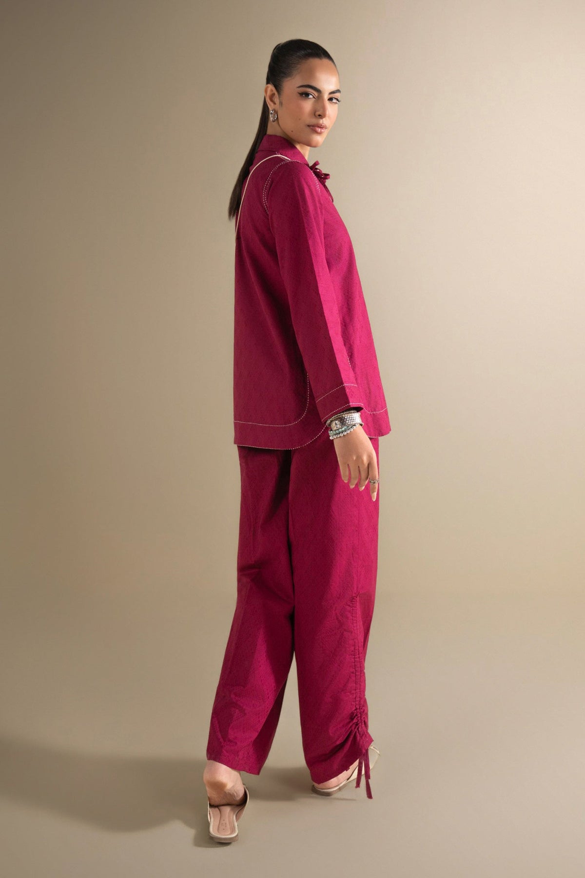 2 Pc Dyed Khaddar Jacquard Suit