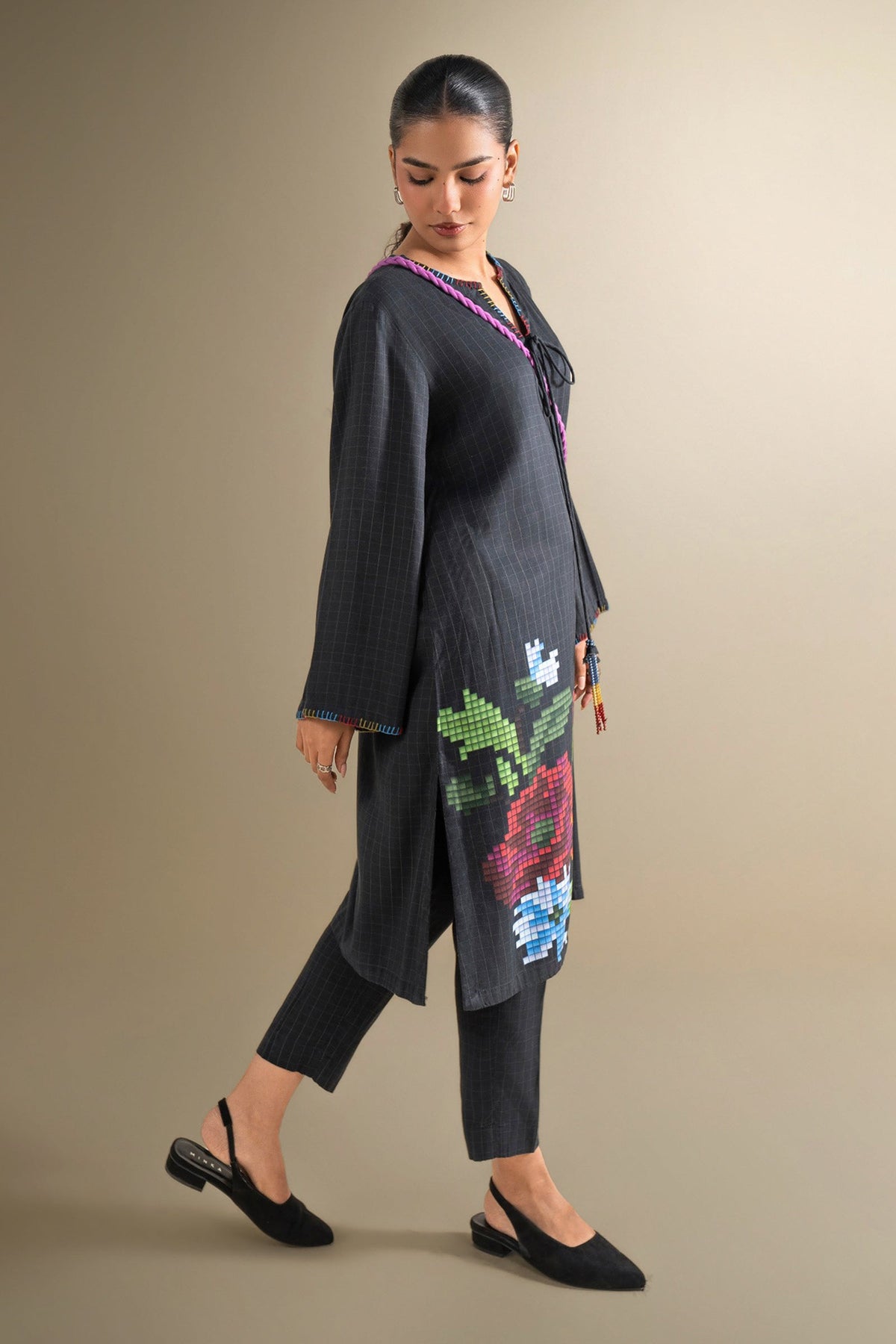 2 Pc Printed Twill Suit