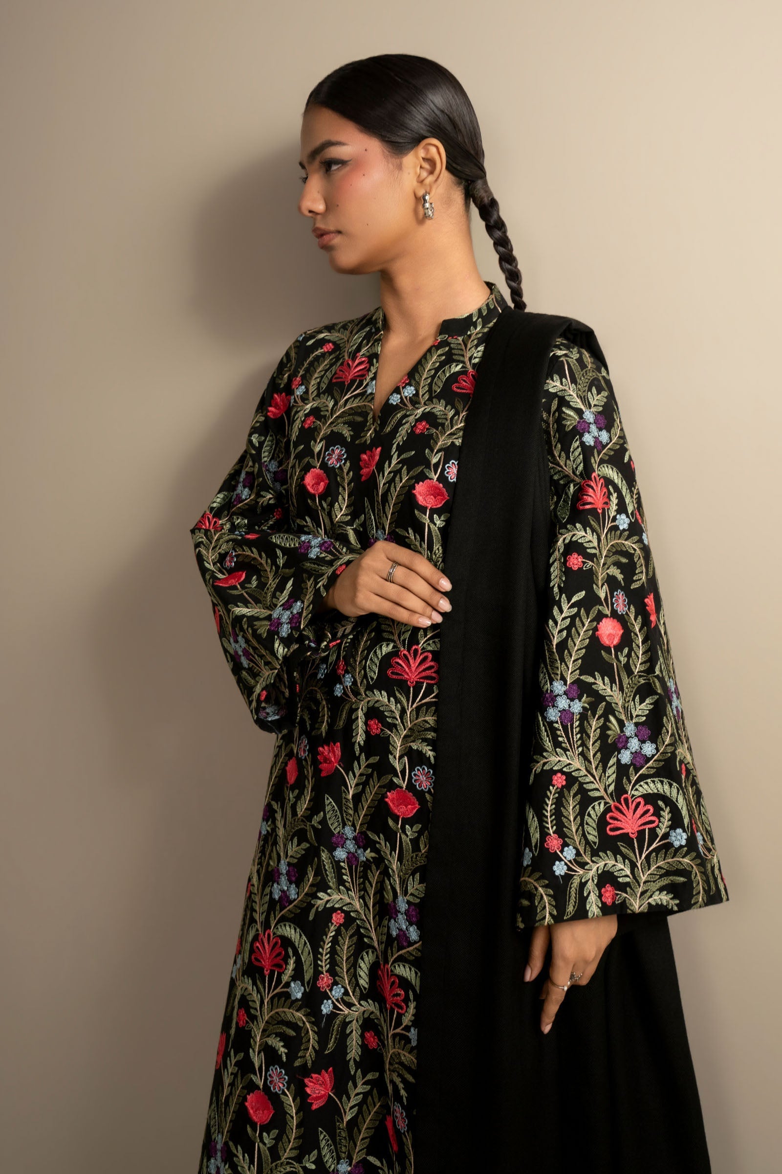 2 Pc Embroidered Cambric Suit