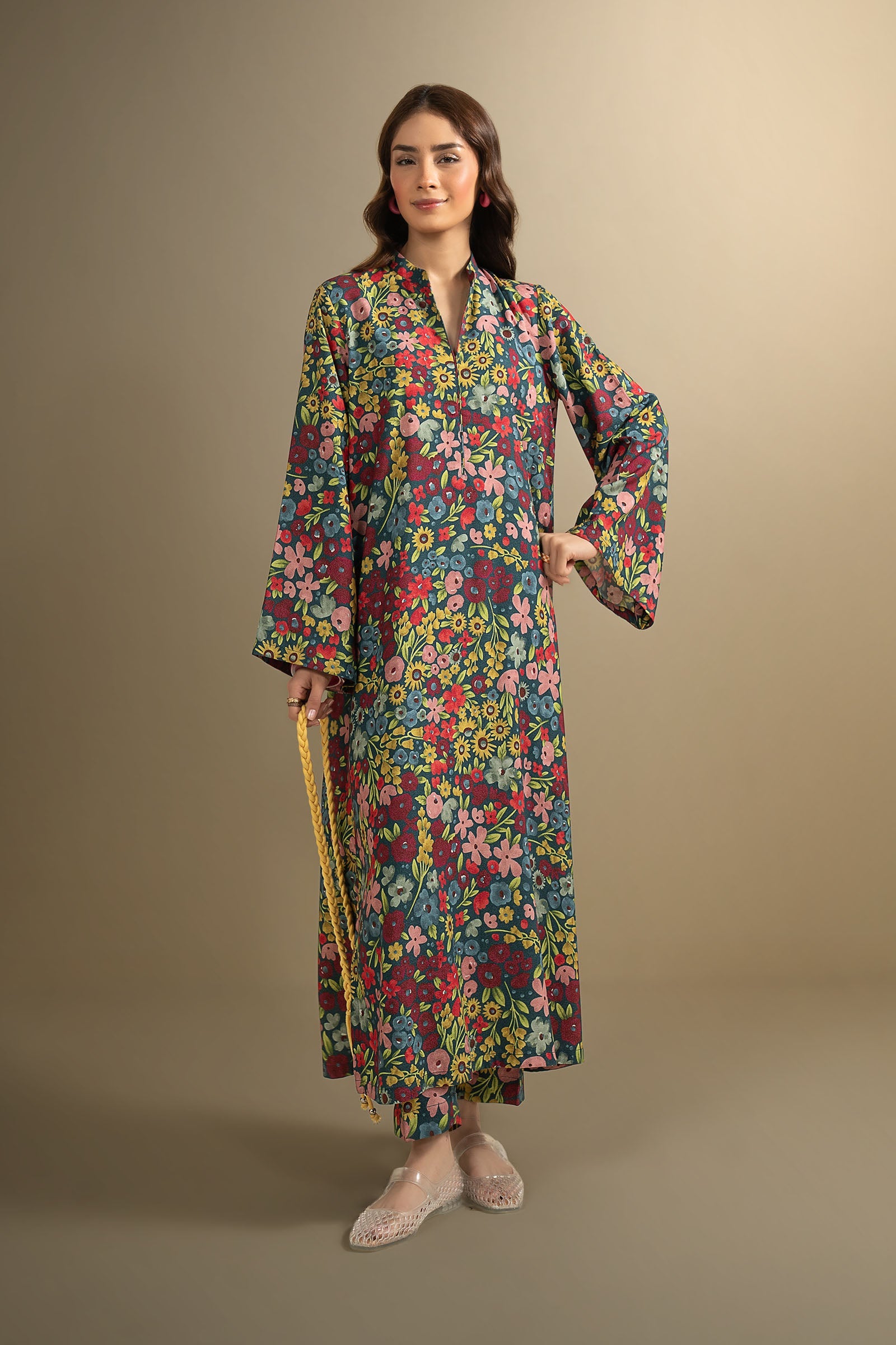 2 Pc Embroidered Karandi Suit
