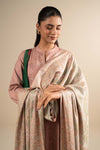 3 Pc Embroidered Linen Twill Suit