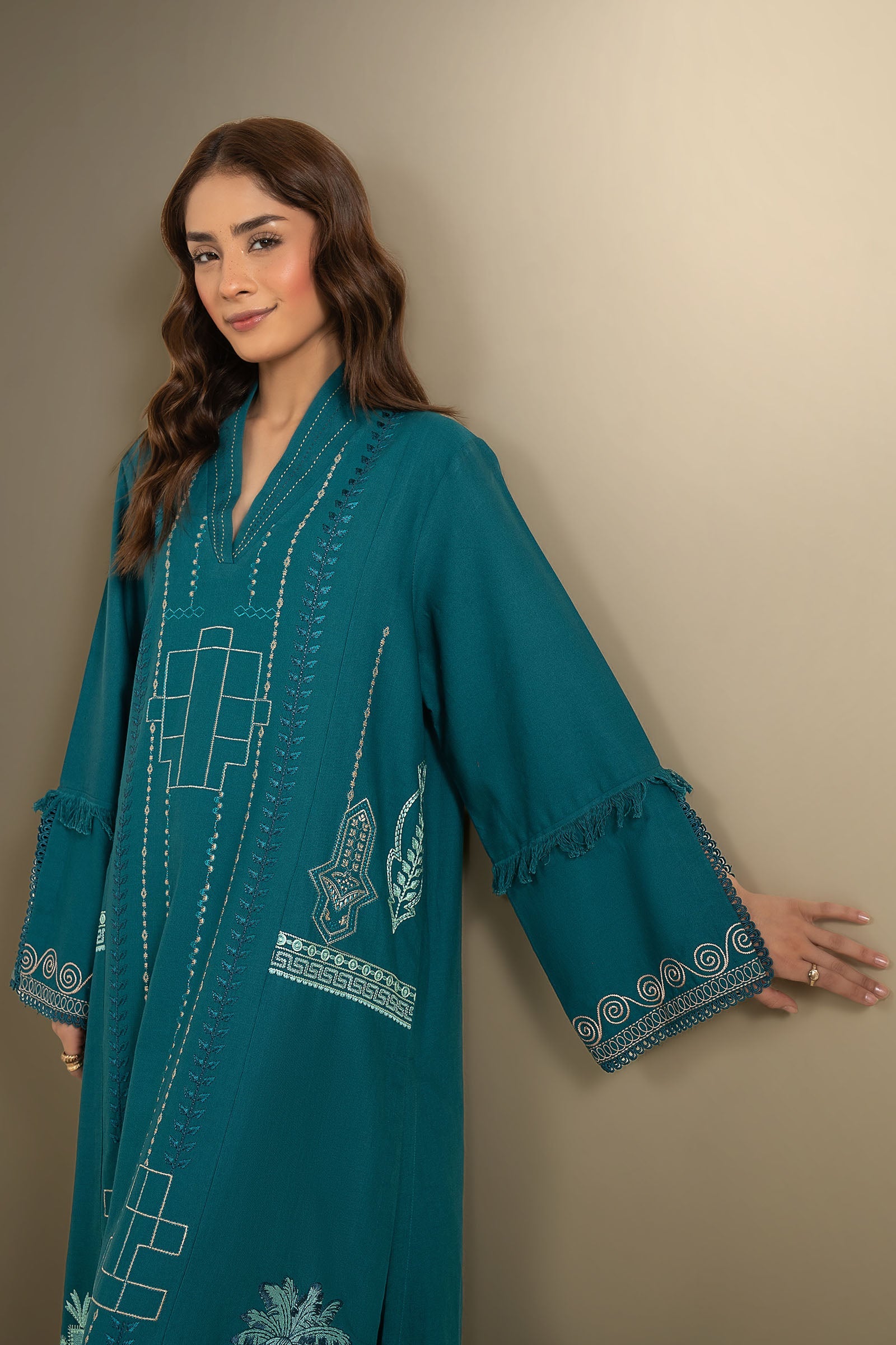 Embroidered Khaddar Shirt