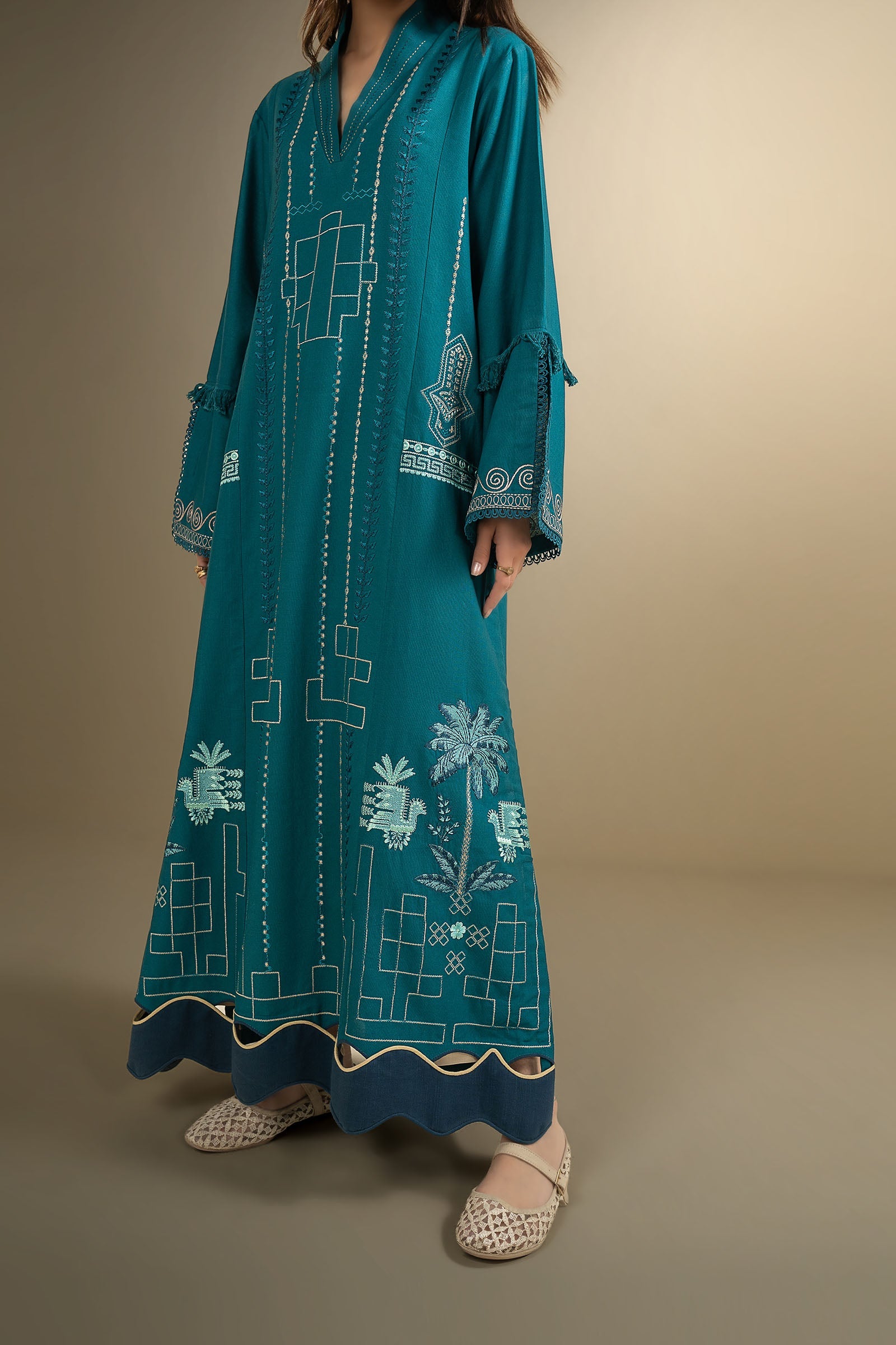 Embroidered Khaddar Shirt