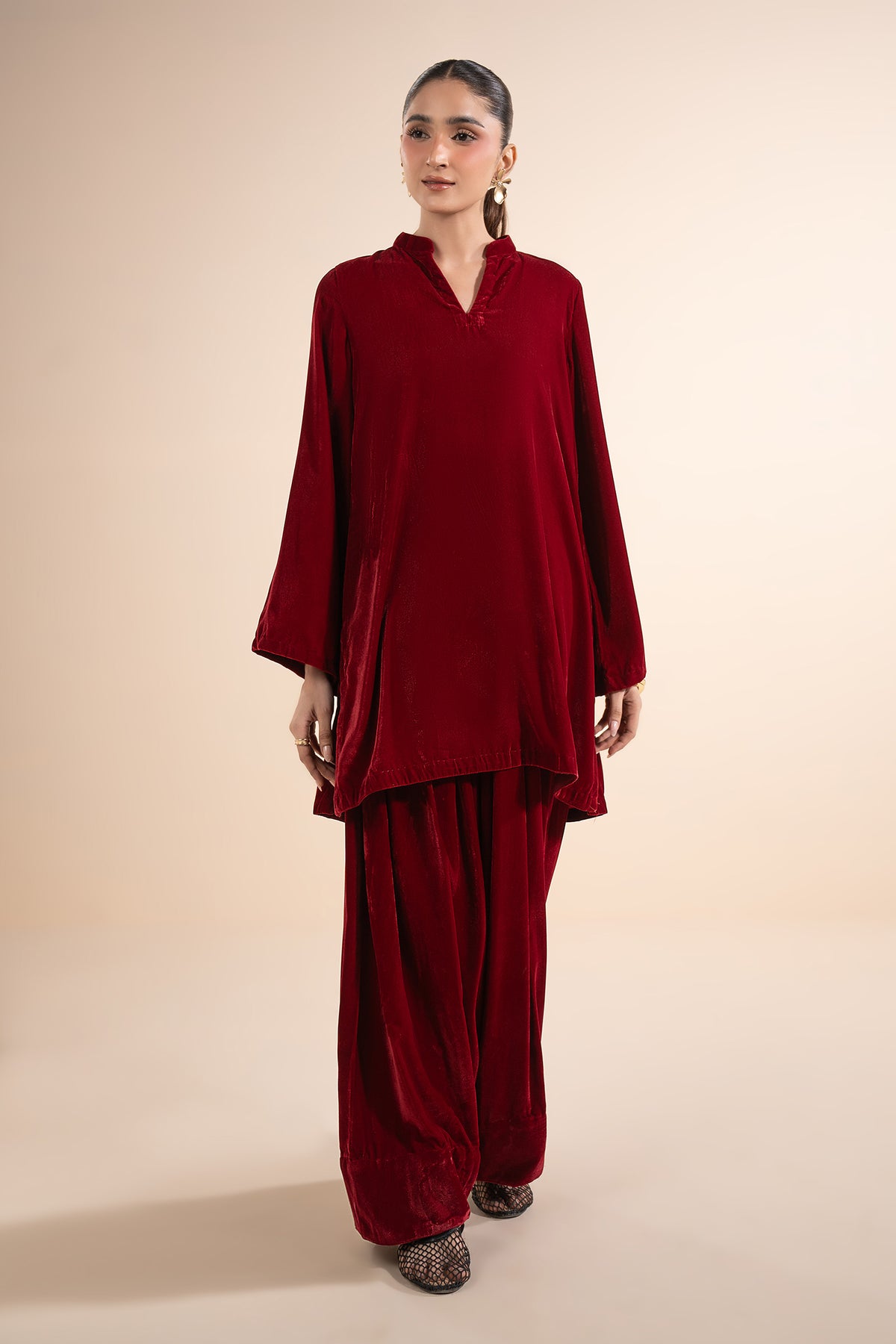 2 Pc Dyed Velvet Suit