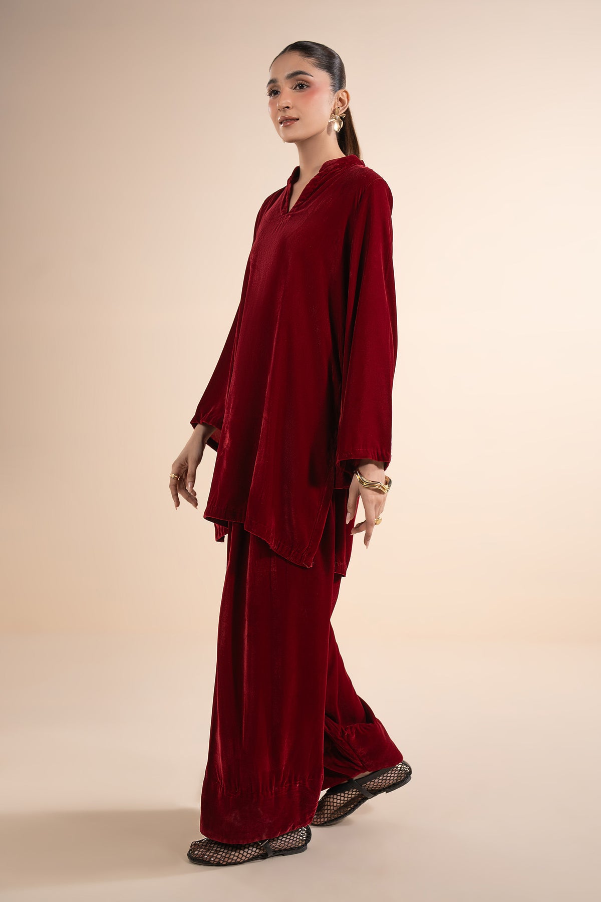 2 Pc Dyed Velvet Suit