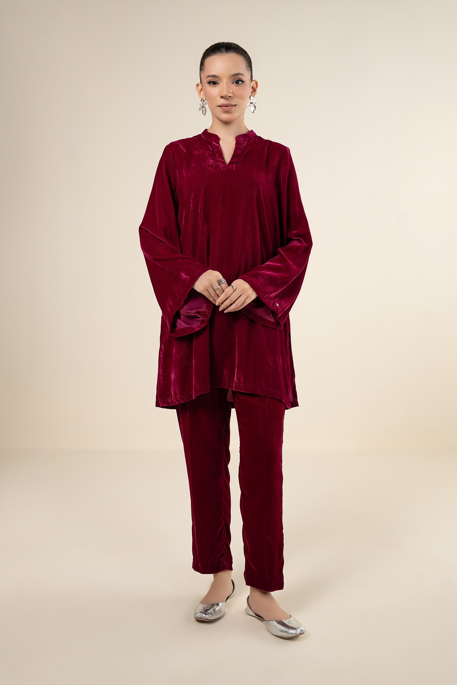 2 Pc Dyed Velvet Suit