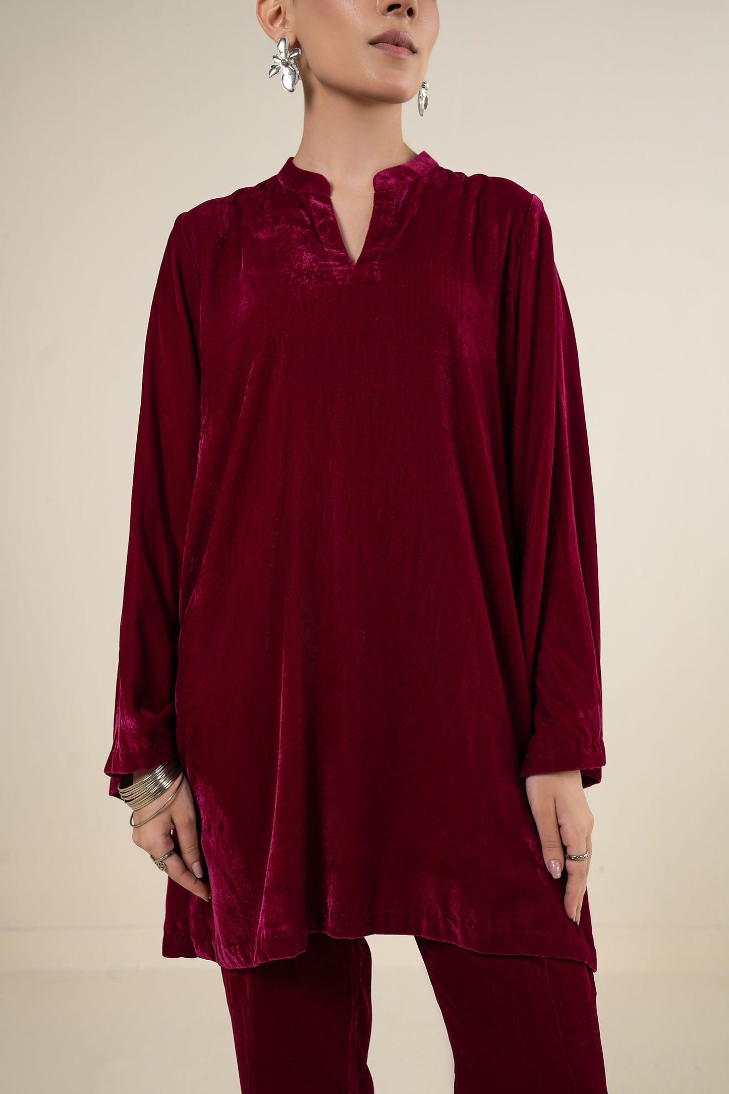 2 Pc Dyed Velvet Suit