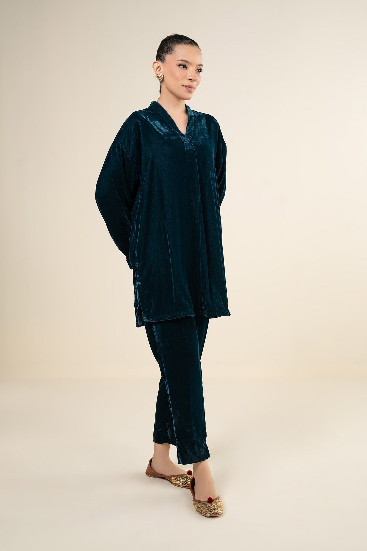 2 Pc Dyed Velvet Suit