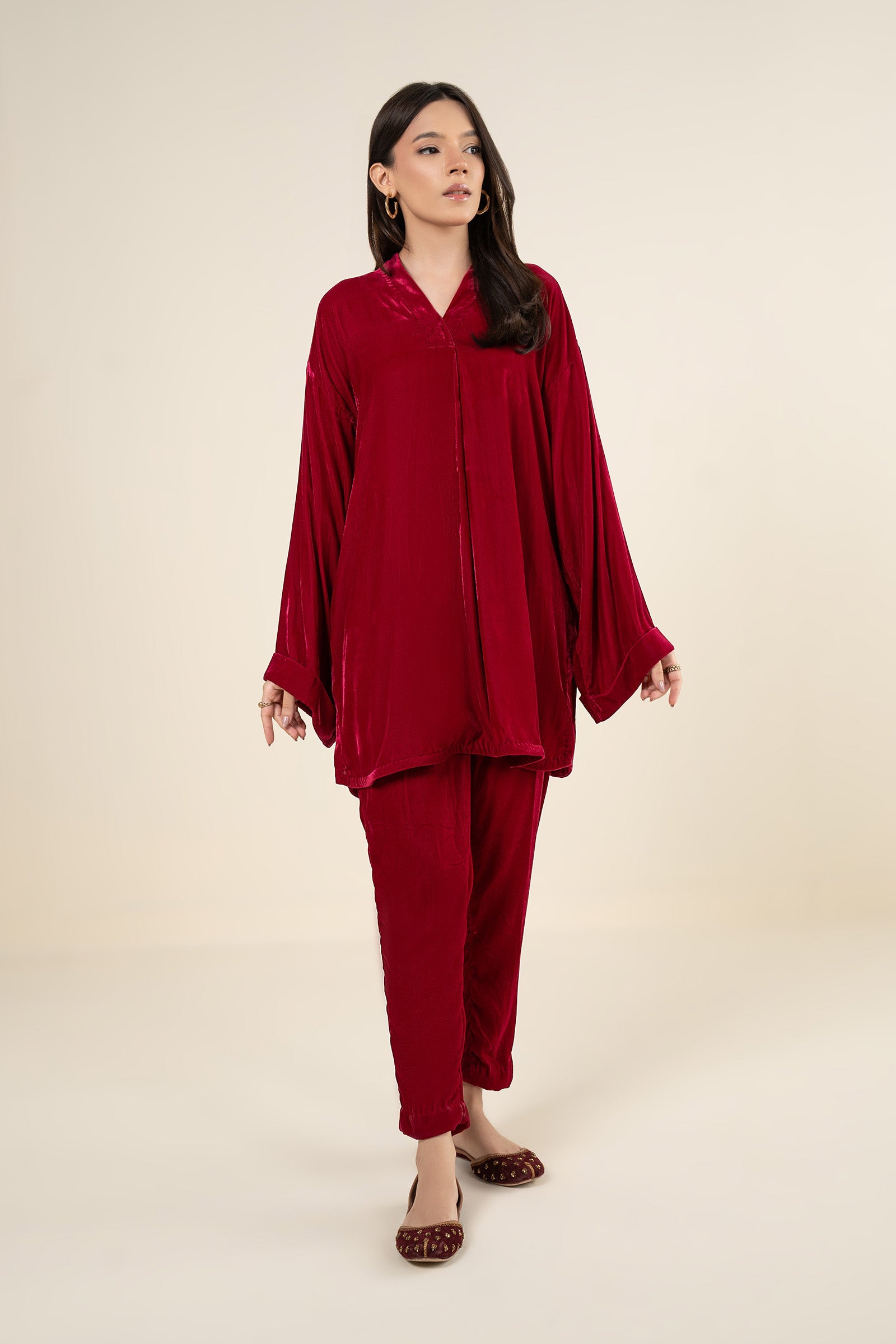2 Pc Dyed Velvet Suit