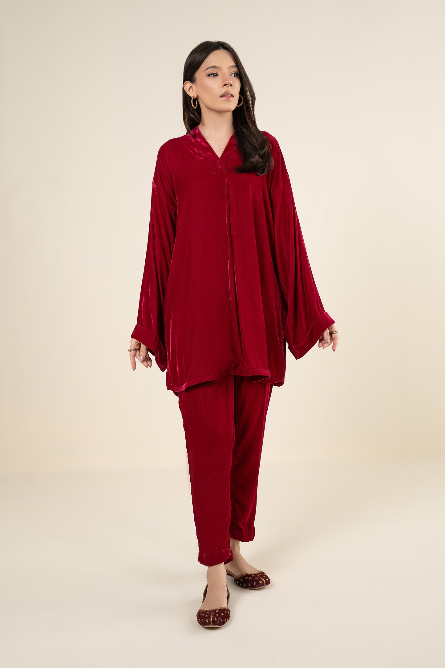 2 Pc Dyed Velvet Suit