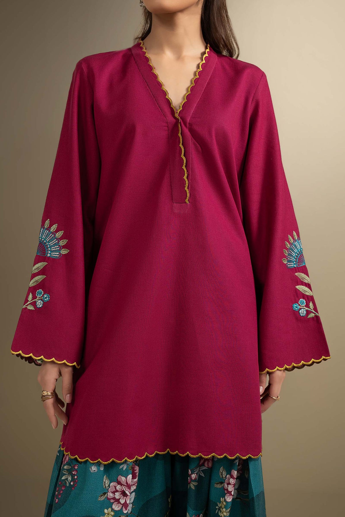2 Pc Embroidered Khaddar Suit