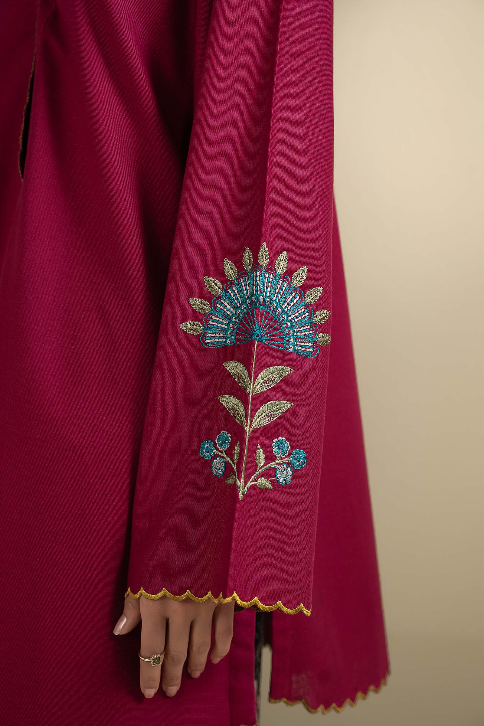 2 Pc Embroidered Khaddar Suit
