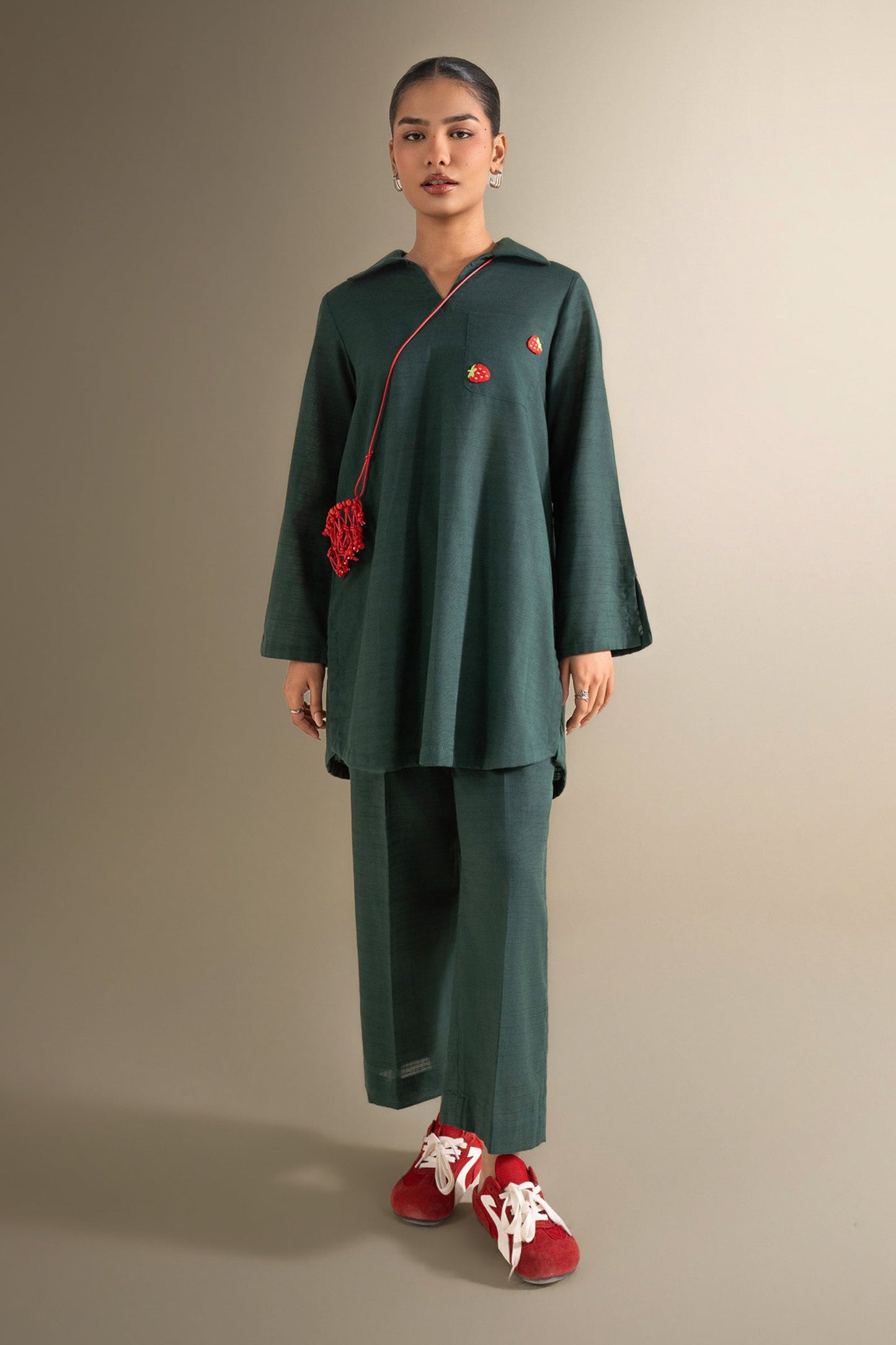 2 Pc Solid Slub Khaddar Suit