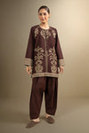2 Pc Embroidered Crosshatch Suit