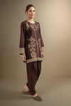 2 Pc Embroidered Crosshatch Suit