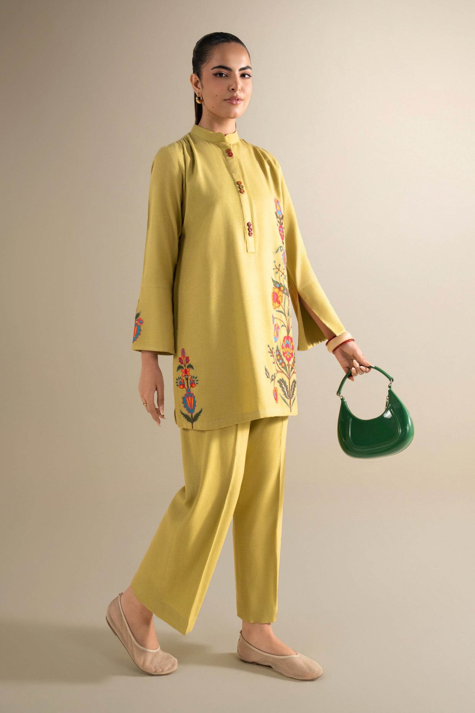 2 Pc Embroidered Alpine Wool Suit