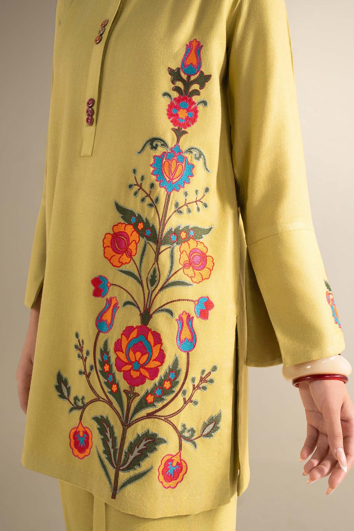 2 Pc Embroidered Alpine Wool Suit