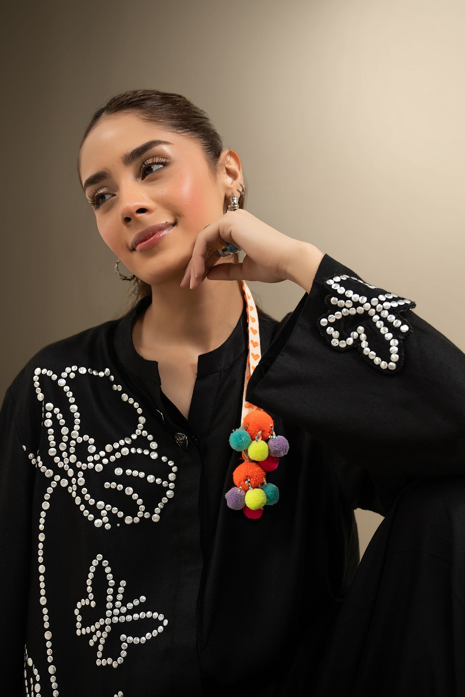2 Pc Embellished Twill Suit