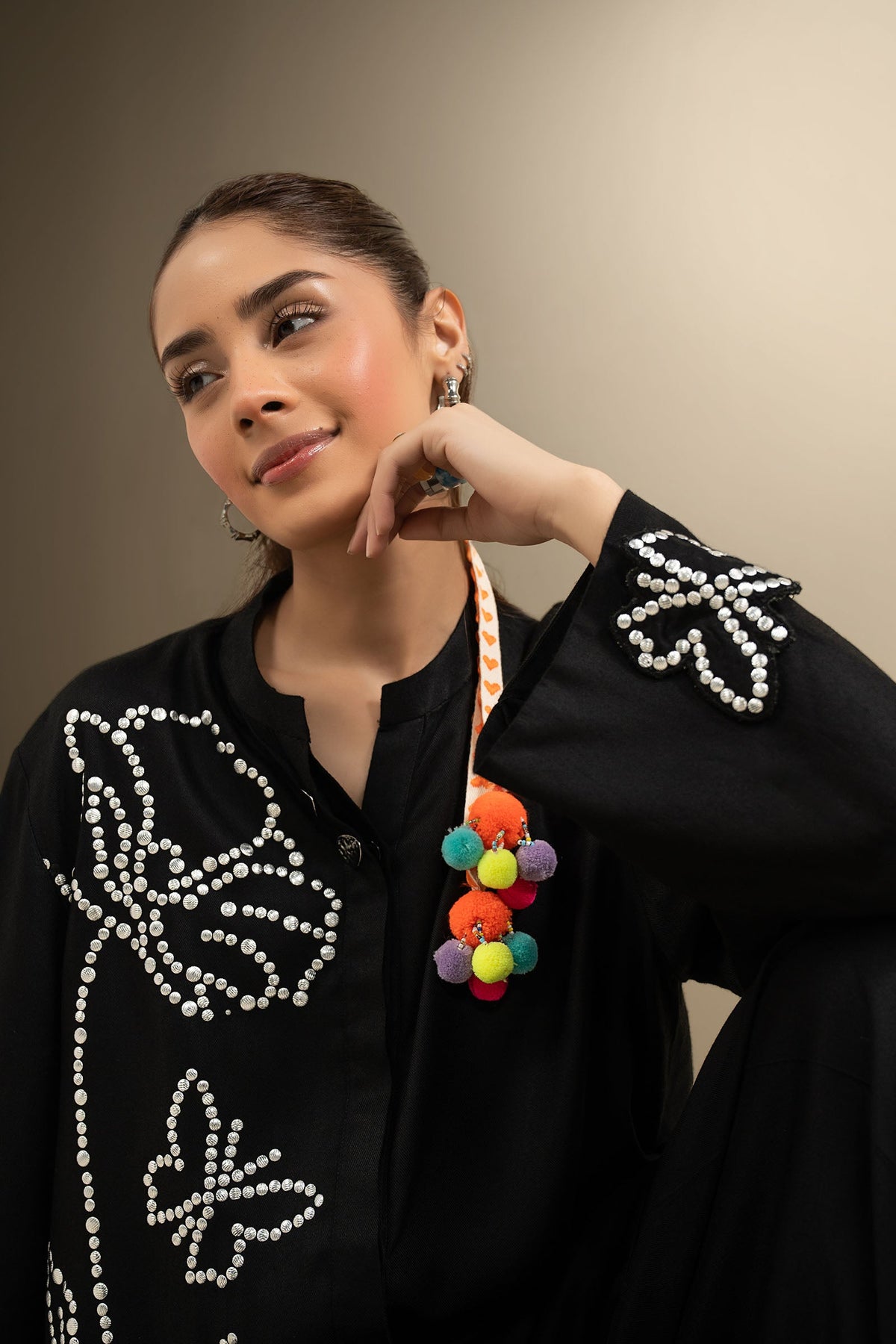 2 Pc Embellished Twill Suit