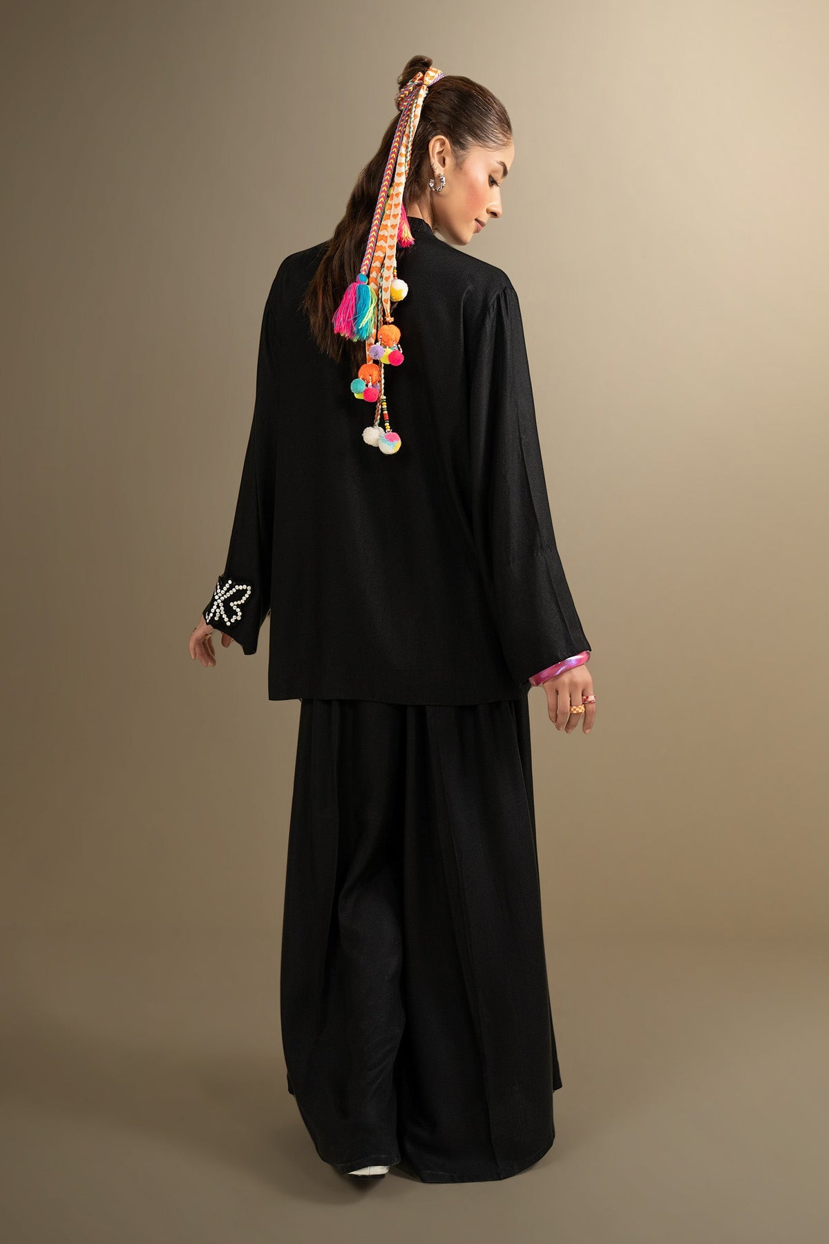 2 Pc Embellished Twill Suit