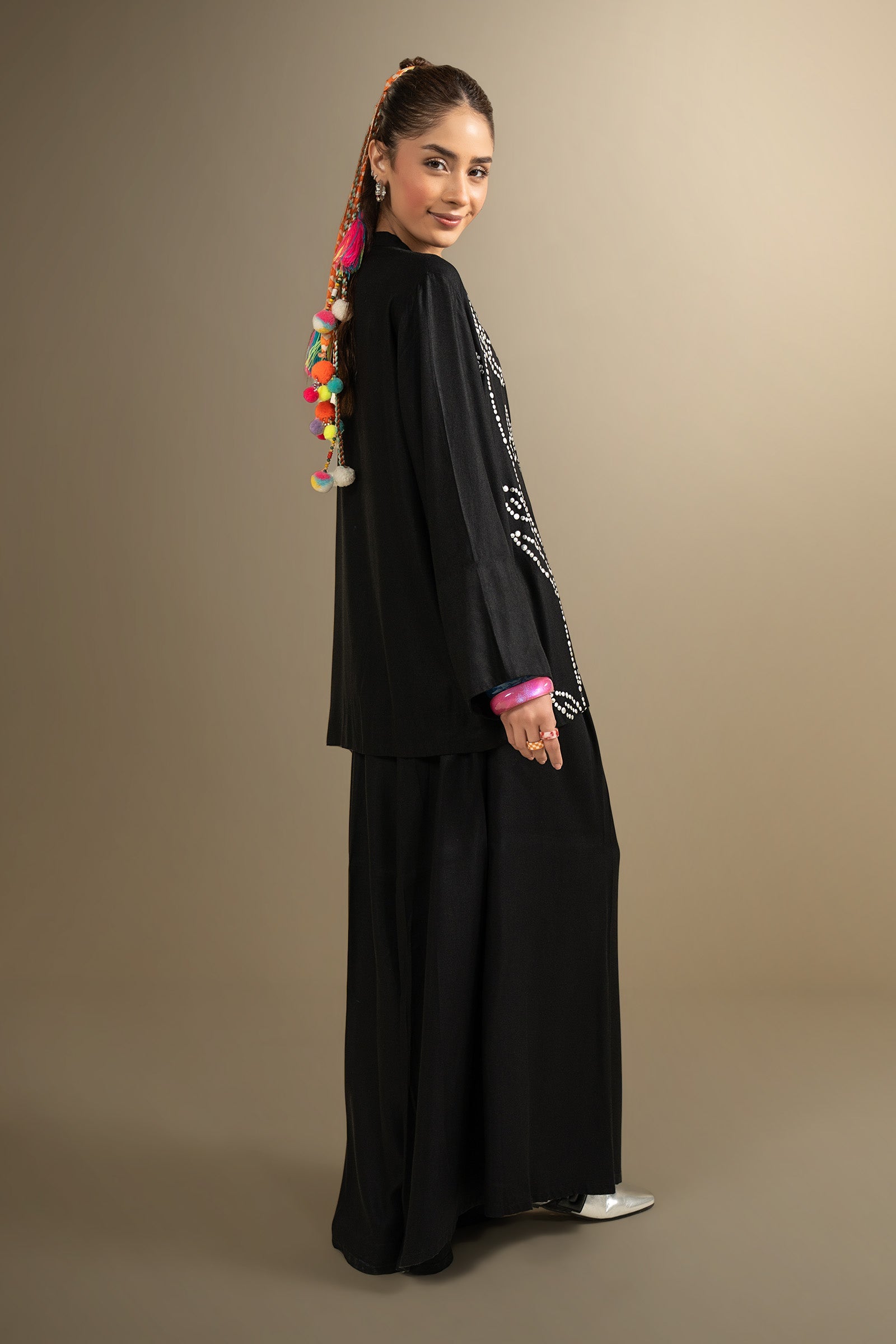 2 Pc Embellished Twill Suit