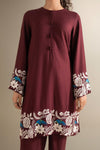 2 Pc Embroidered Rib Karandi Suit