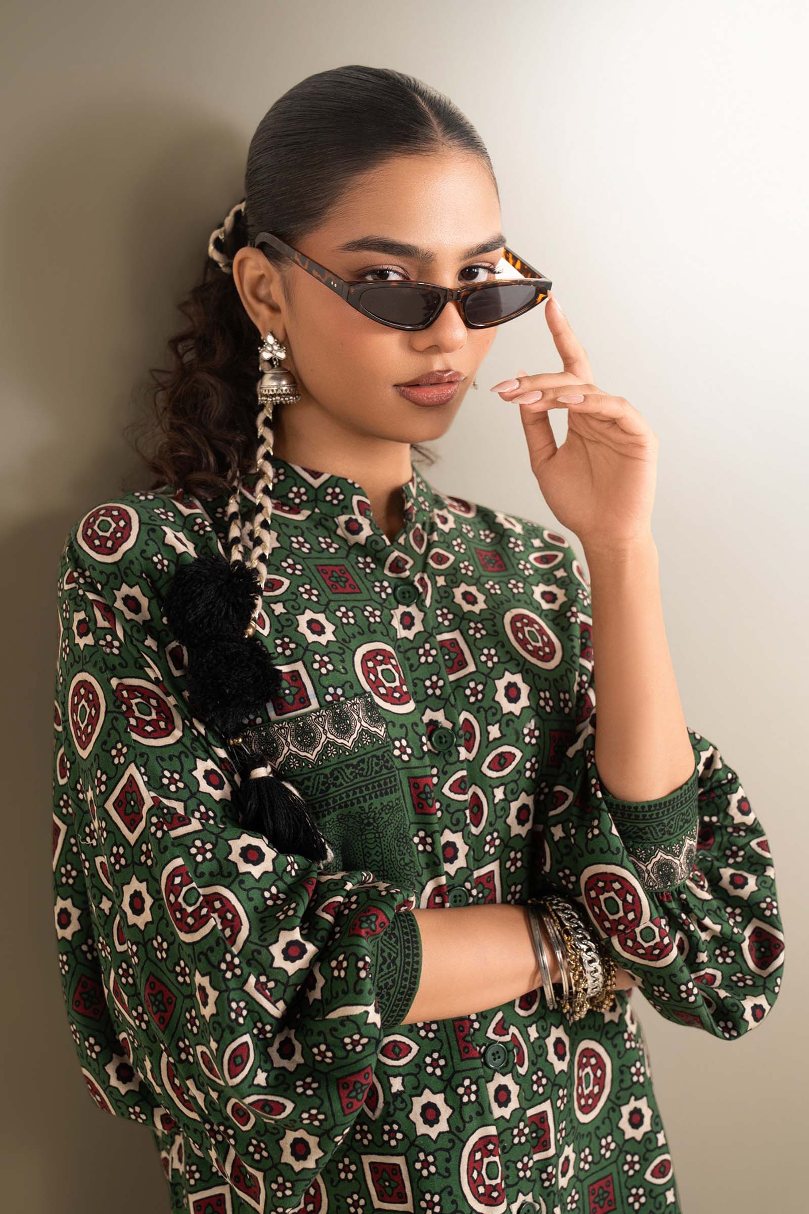 2 Pc Printed Twill Suit